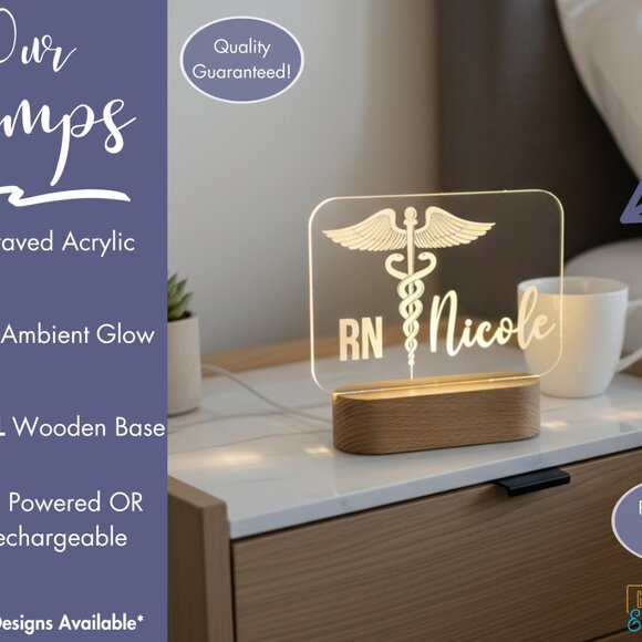 Personalized Nurse Night Light | Medical Personnel & Appreciation Gift - Picture 3 of 8